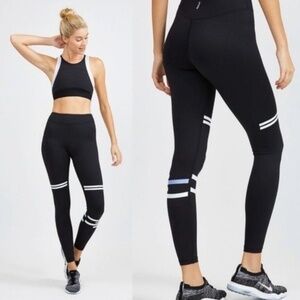 Lilybod Leggings Maya Leggings Black Color White Stripes